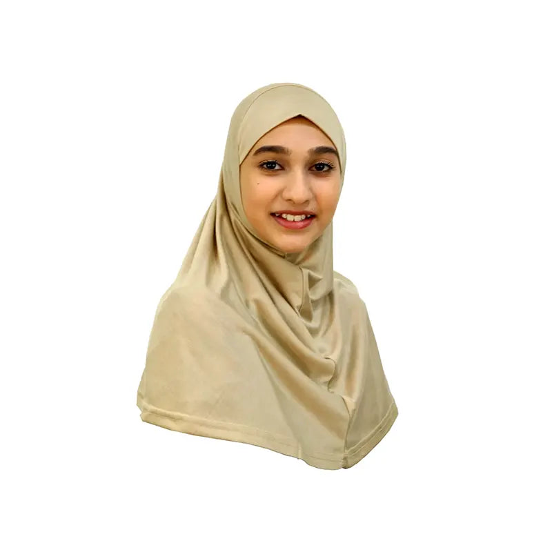 Beige Girls Hijab - Medium Size