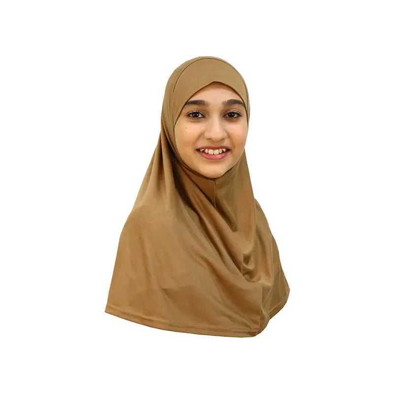 Light Brown Girls Hijab - Medium Size