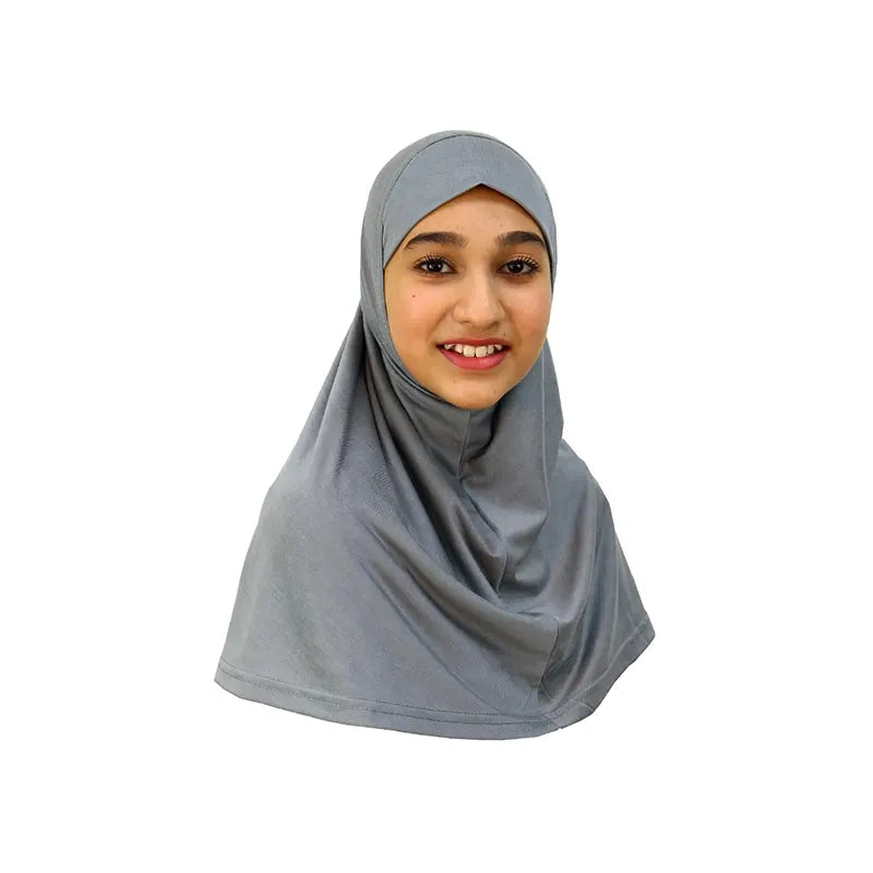 Light Grey Girls Hijab - Medium Size