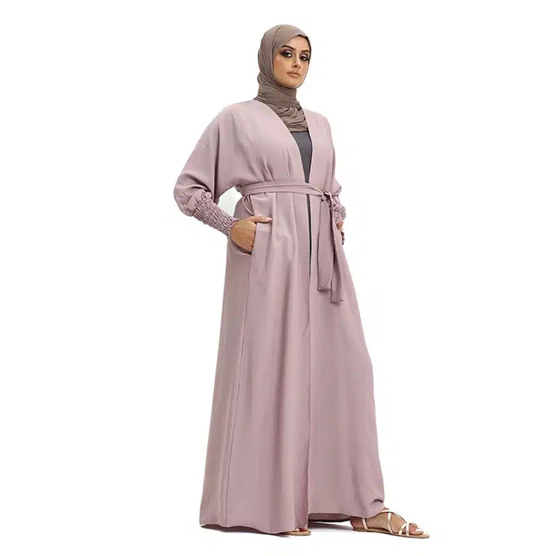 Elasticated Sleeve Light Pink Kimono