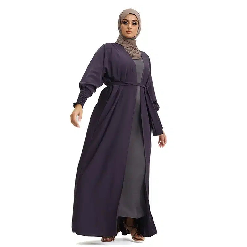 Elasticated Kimono with Belt Purple