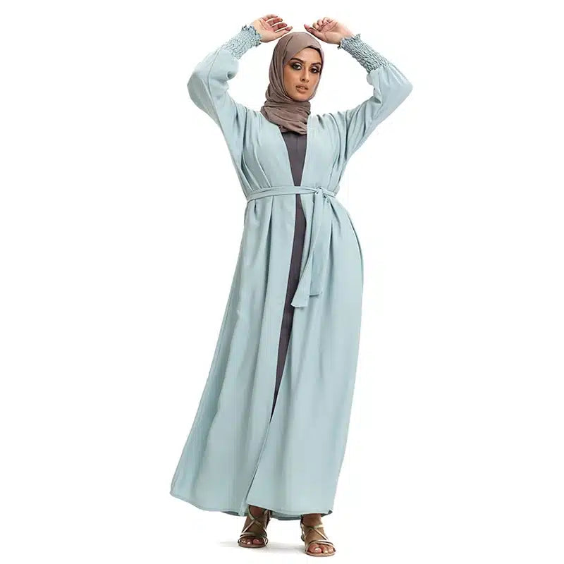 Elasticated Sleeve Sky Blue Kimono