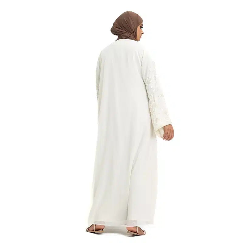 Hina Pearl Chiffon White Beaded Kimono