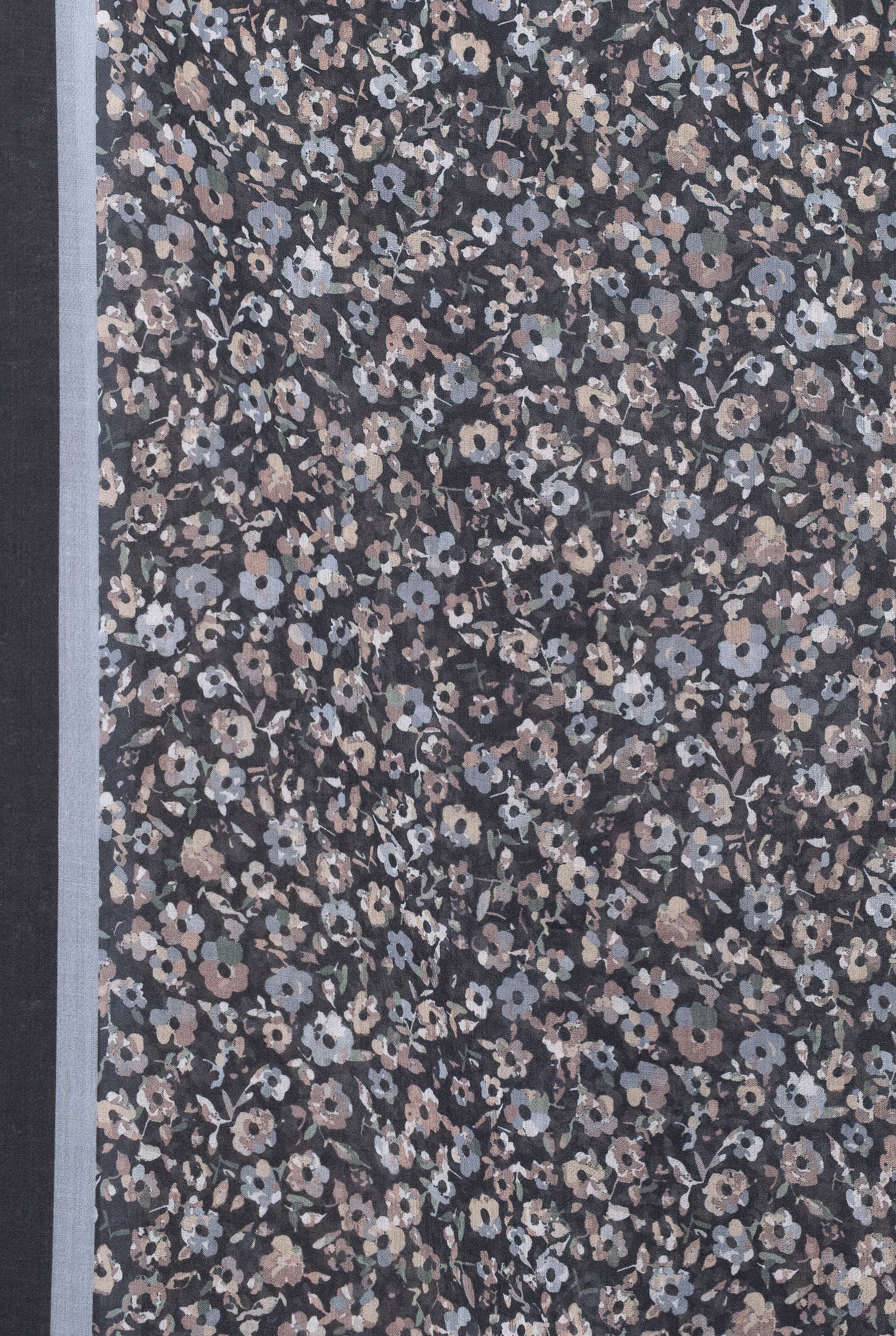 Exclusive Cotton Print Hijab Floral Black Grey Col 5