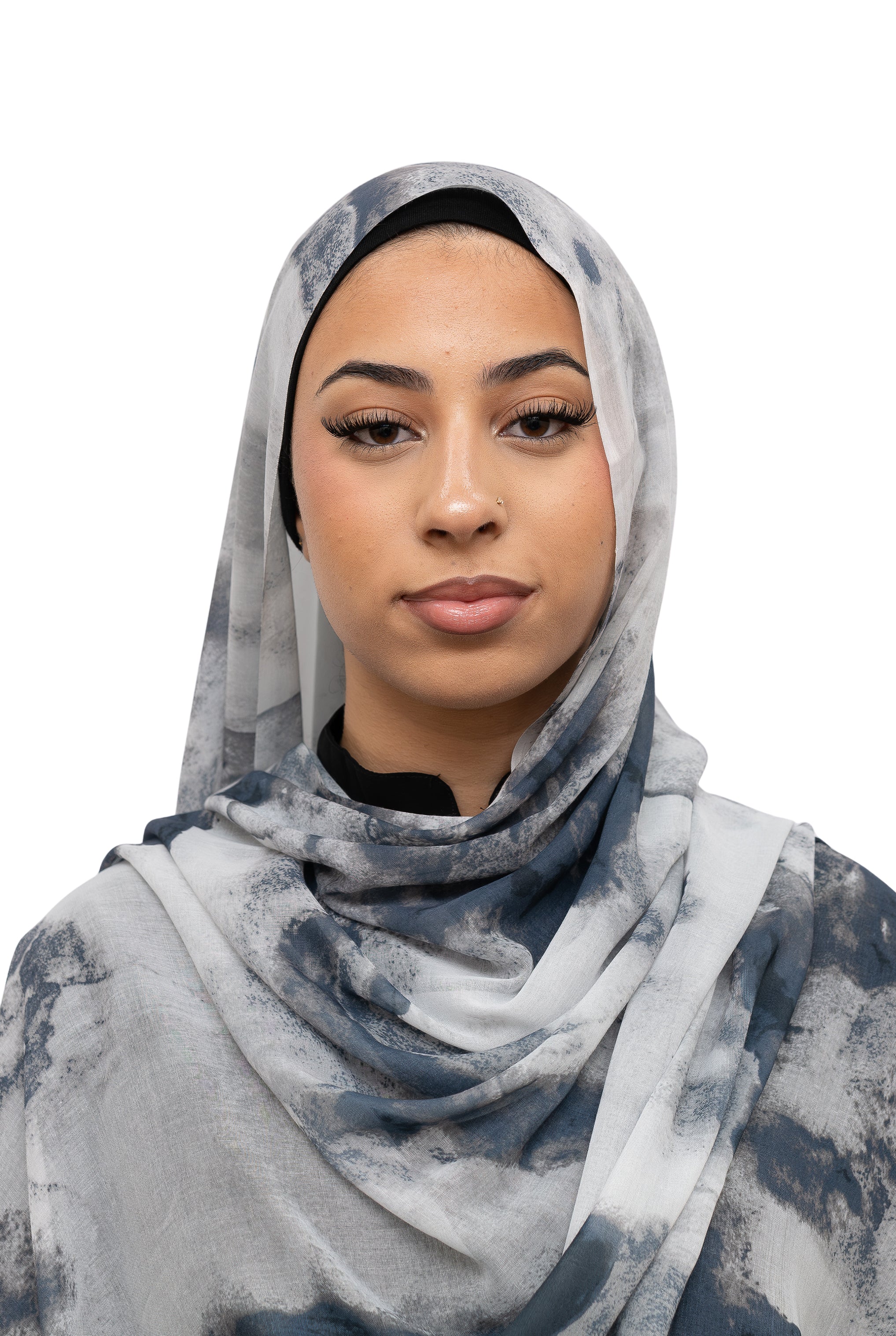 Watercolor Smooth Modal Hijab Blue Grey