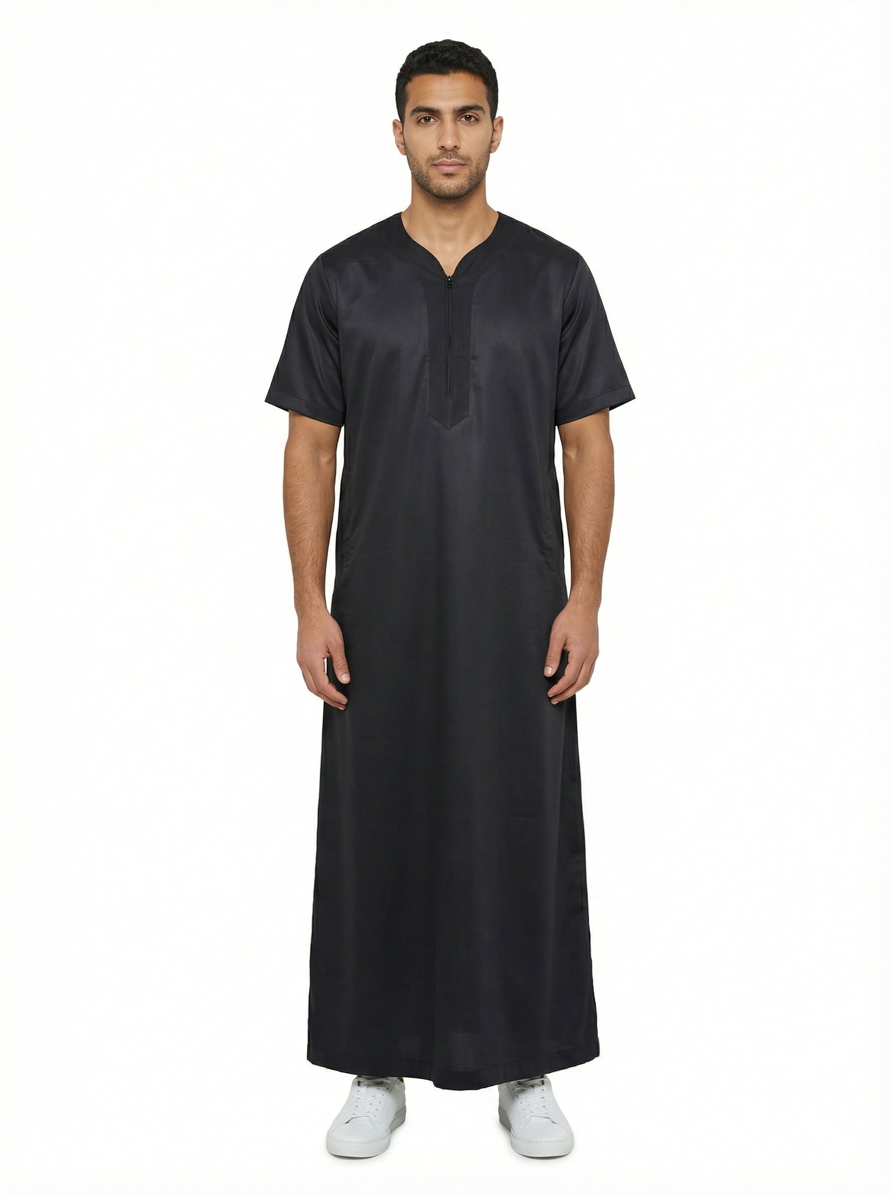Omani Short Sleeve Thobe Black 1527