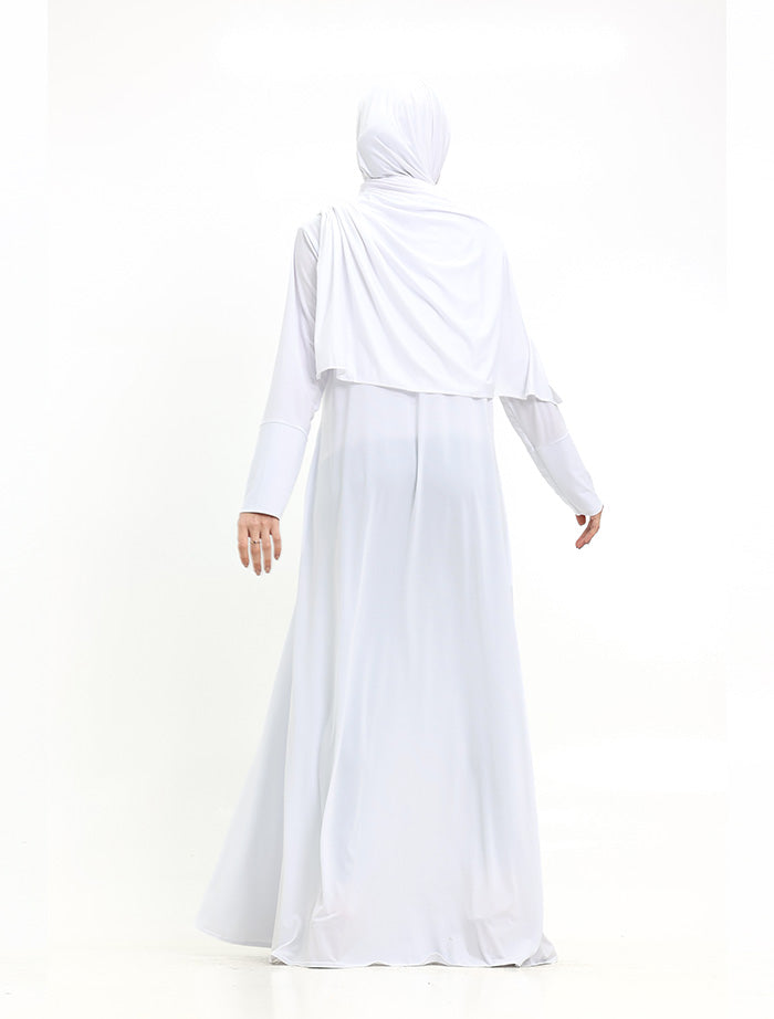 White Jersey Abaya