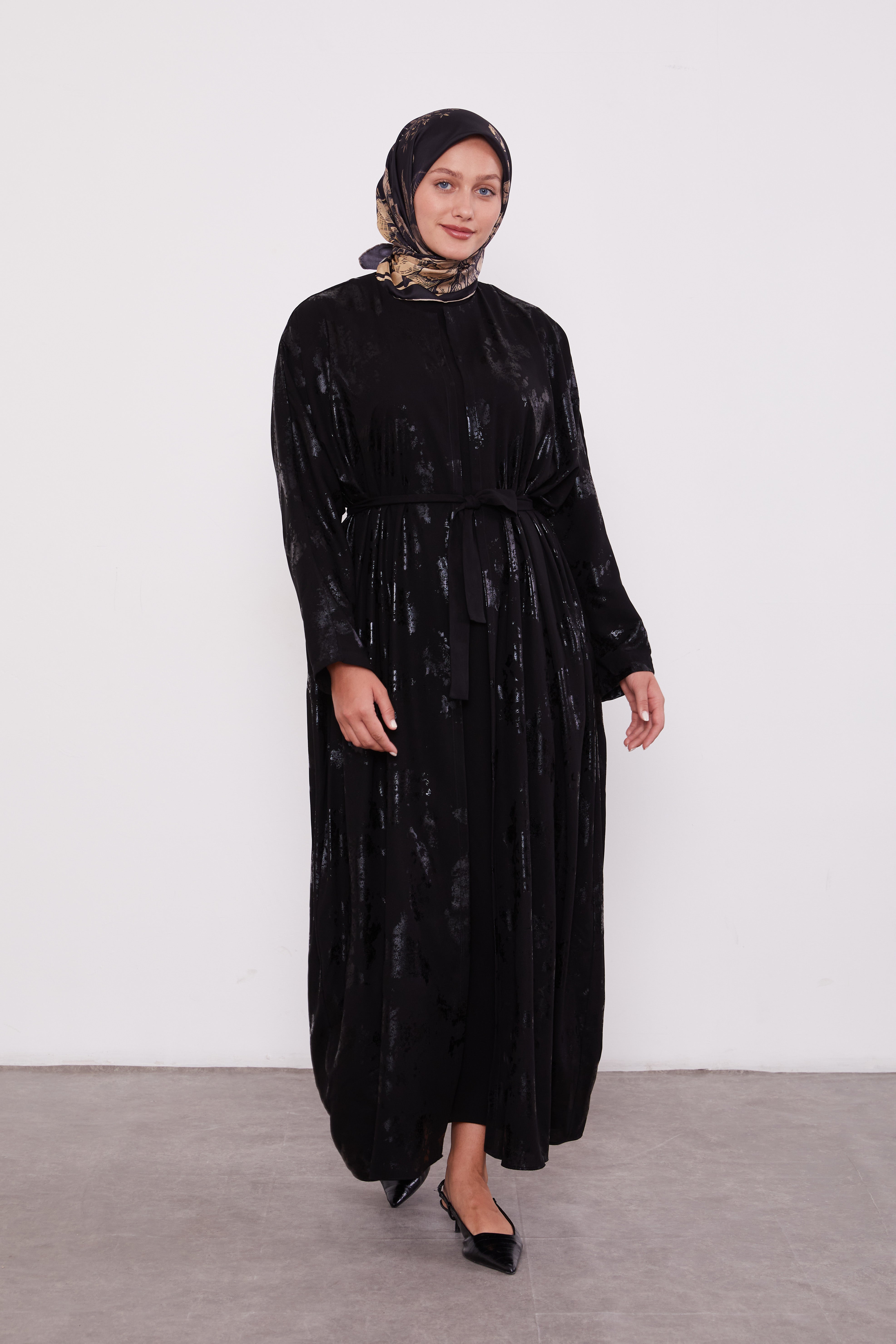 Shimmer Batwing Kimono Set Black 520358