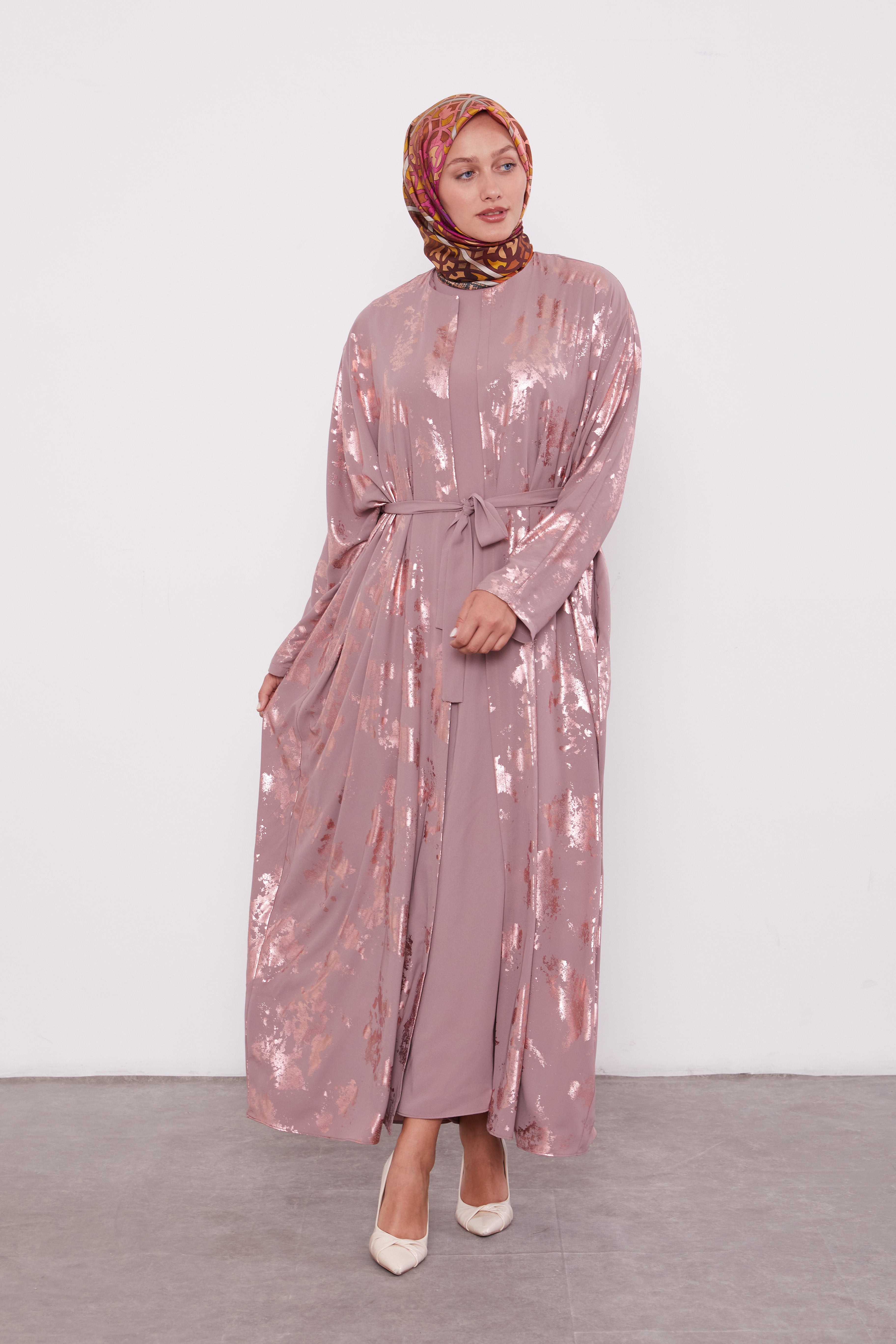 Shimmer Batwing Kimono Set Rose 520358