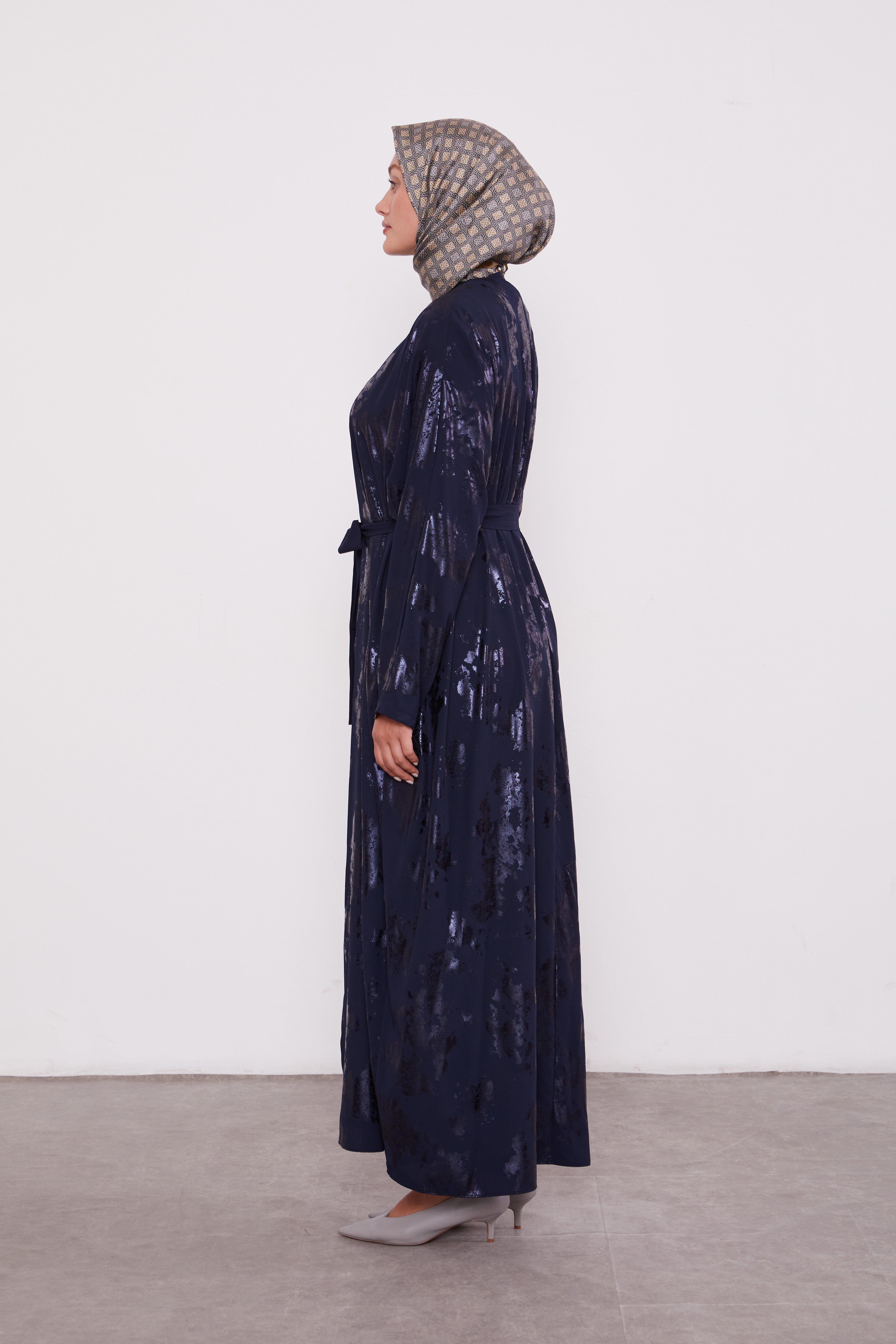 Shimmer Batwing Kimono Set Navy 520358