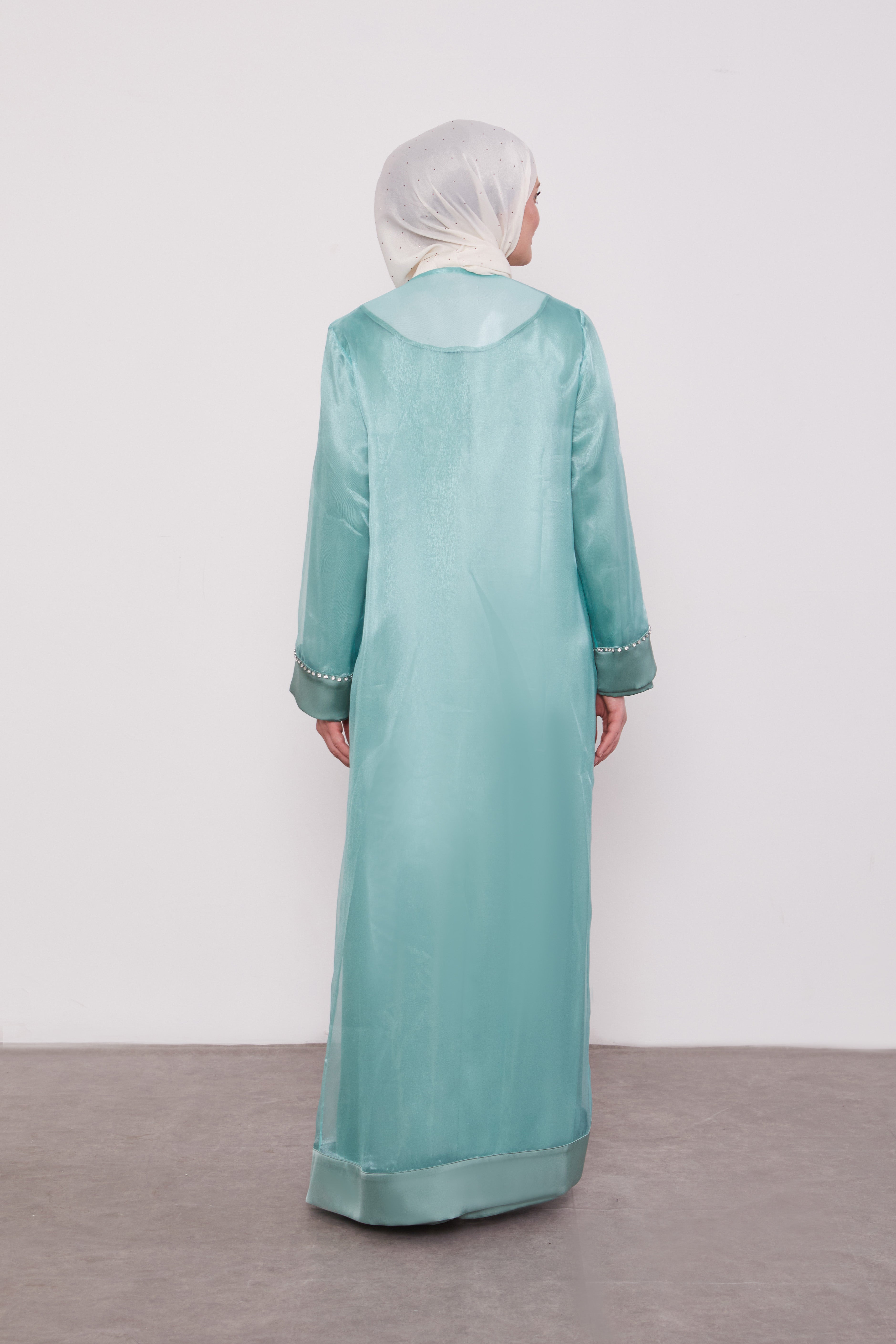 Luxury Satin 2 Piece Kimono Set Mint