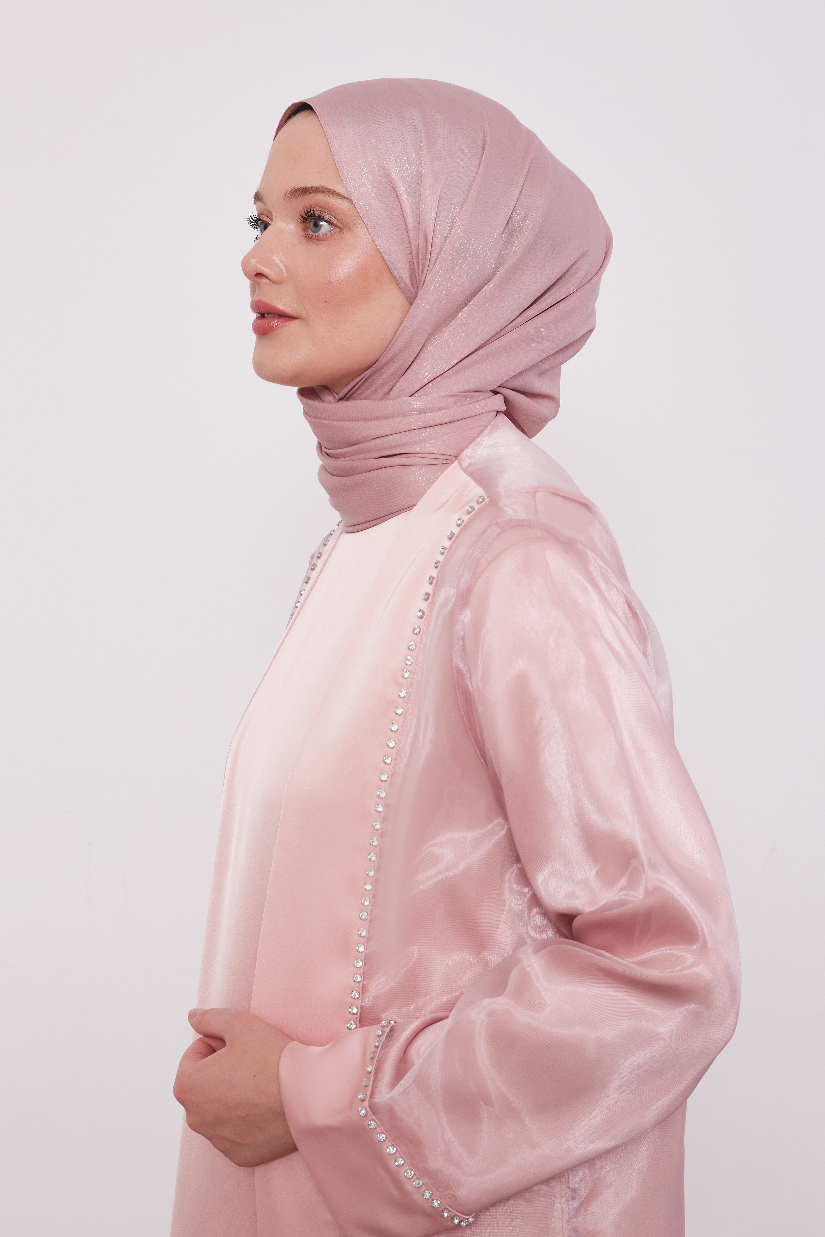 Luxury Satin 2 Piece Kimono Set Pink