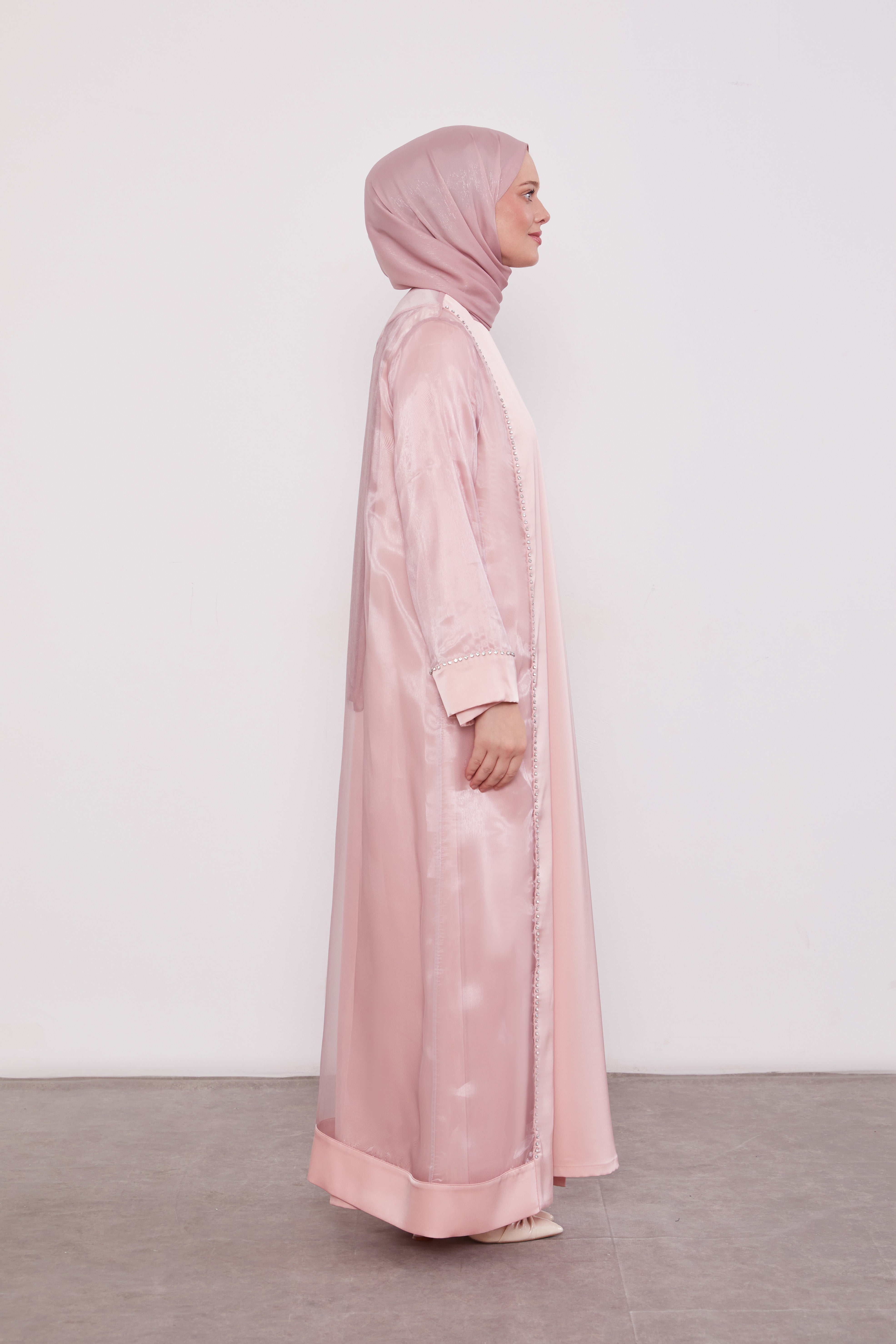 Luxury Satin 2 Piece Kimono Set Pink