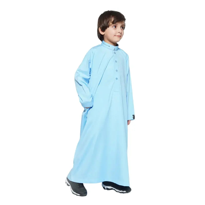Kids Detail Collared Baby Blue Thobe 962  01 image 4