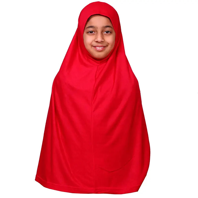 Red Girls Hijab - XL Size