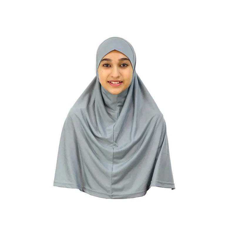 Light Grey Girls Hijab - Large Size