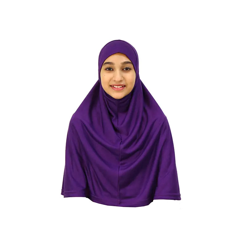 Purple Girls Hijab - Large Size