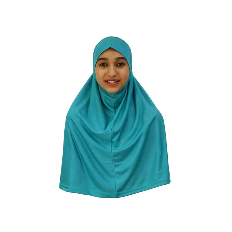 Turquoise Girls Hijab - Large Size
