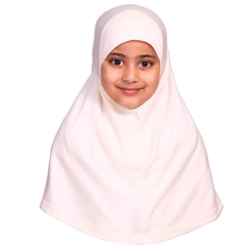 Cream Girls Hijab - Small Size