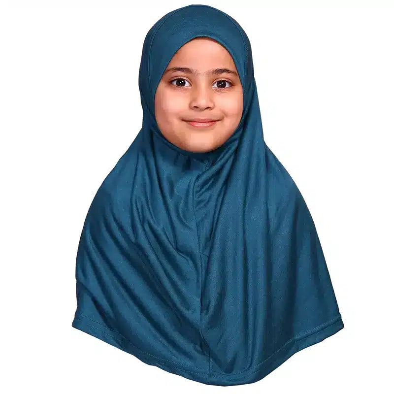Dark Teal Girls Hijab - Small Size