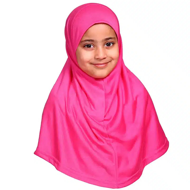 Bright Pink Girls Hijab - Small Size