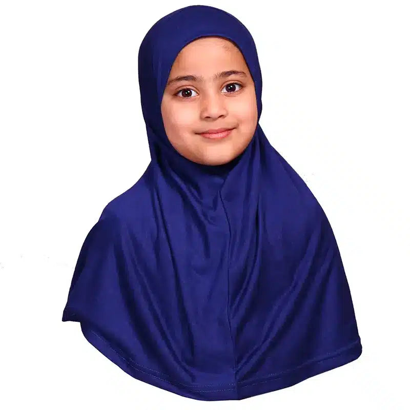 Navy Blue Girls Hijab - Small Size