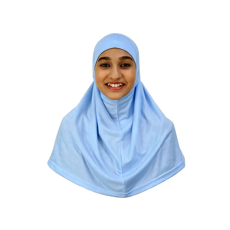 Baby Blue Girls Hijab - Medium Size