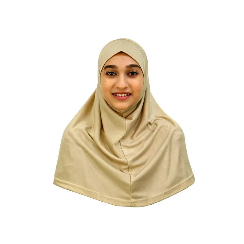 Beige Girls Hijab - Medium Size