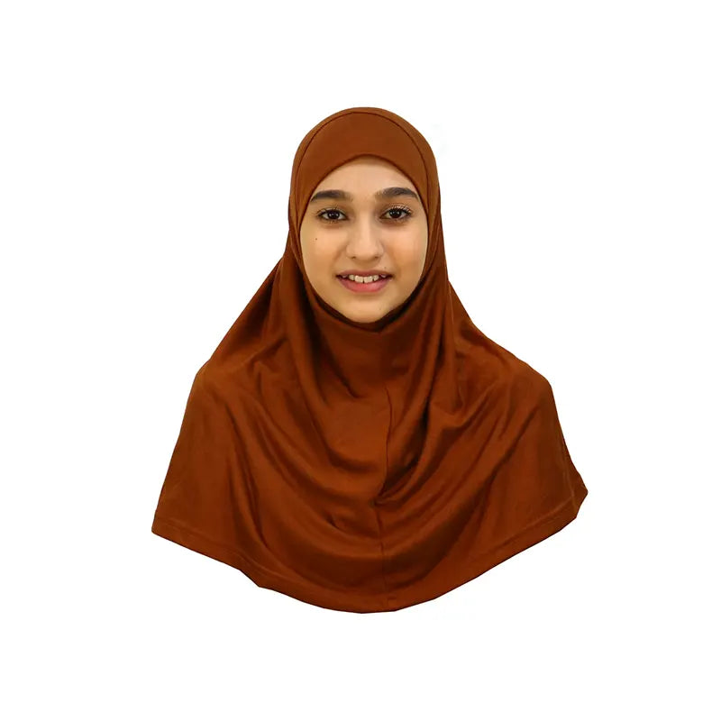 Brown 37 Girls Hijab - Medium Size