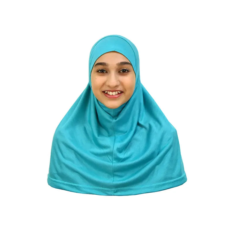 Light Blue Girls Hijab - Medium Size