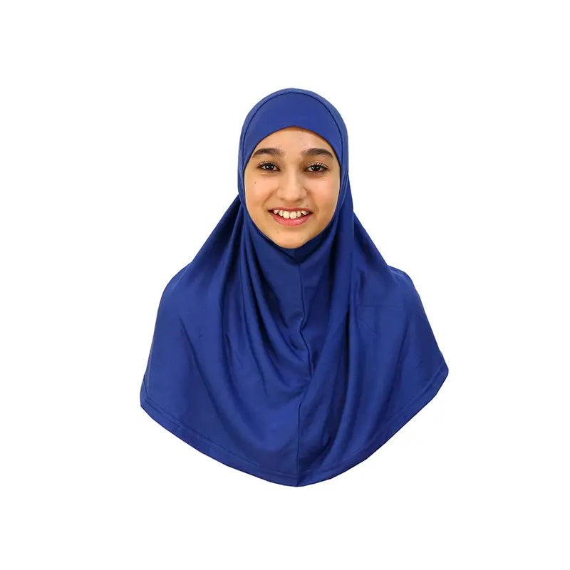 Royal Blue Girls Hijab - Medium Size