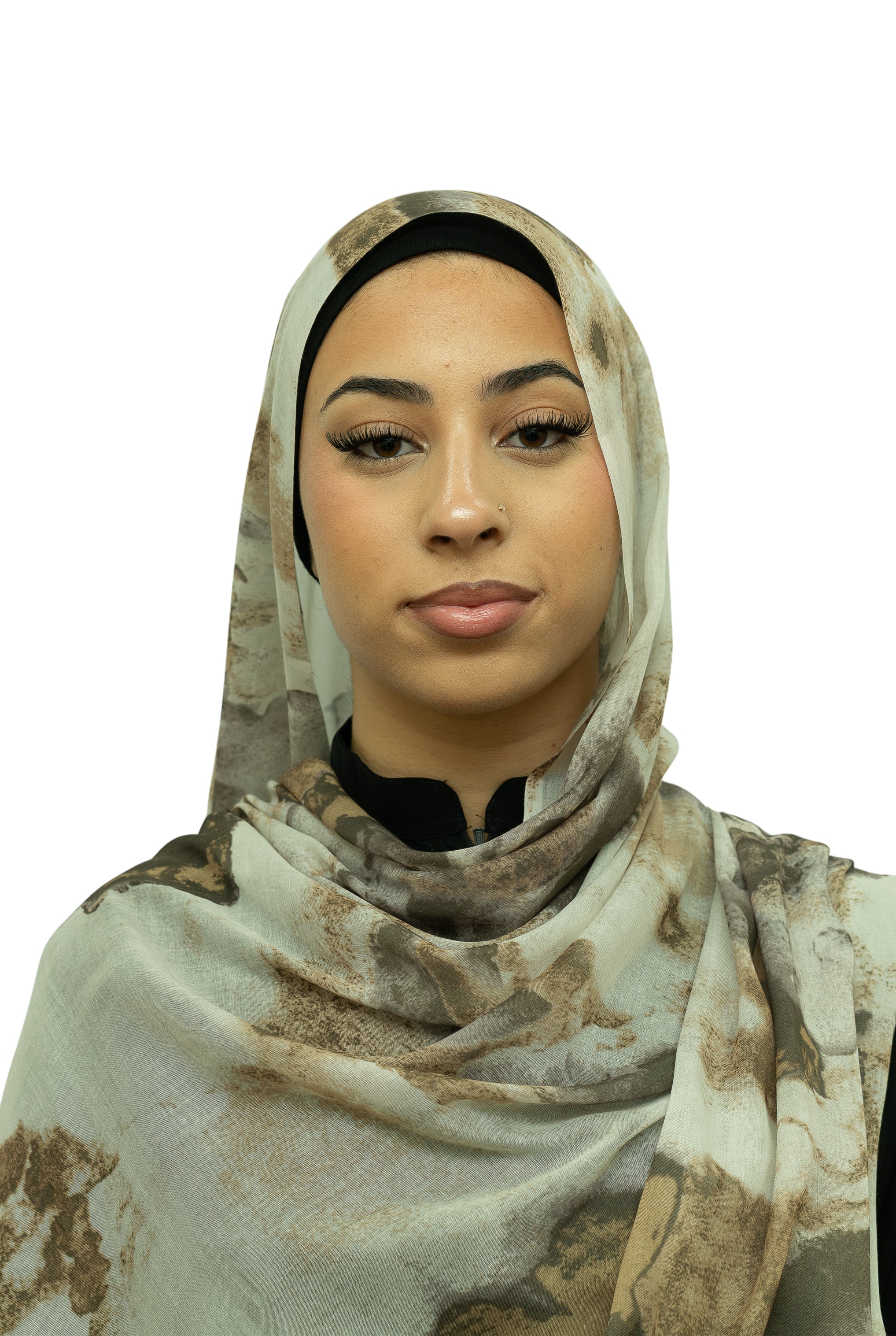 Watercolor Smooth Modal Hijab Army Green