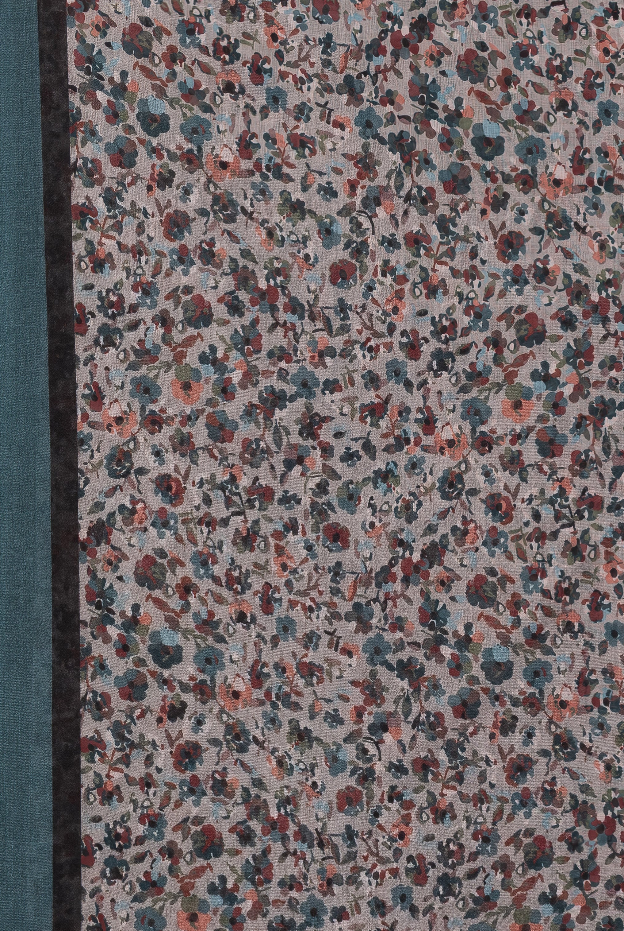 Exclusive Cotton Print Hijab Floral Black Green Col 17
