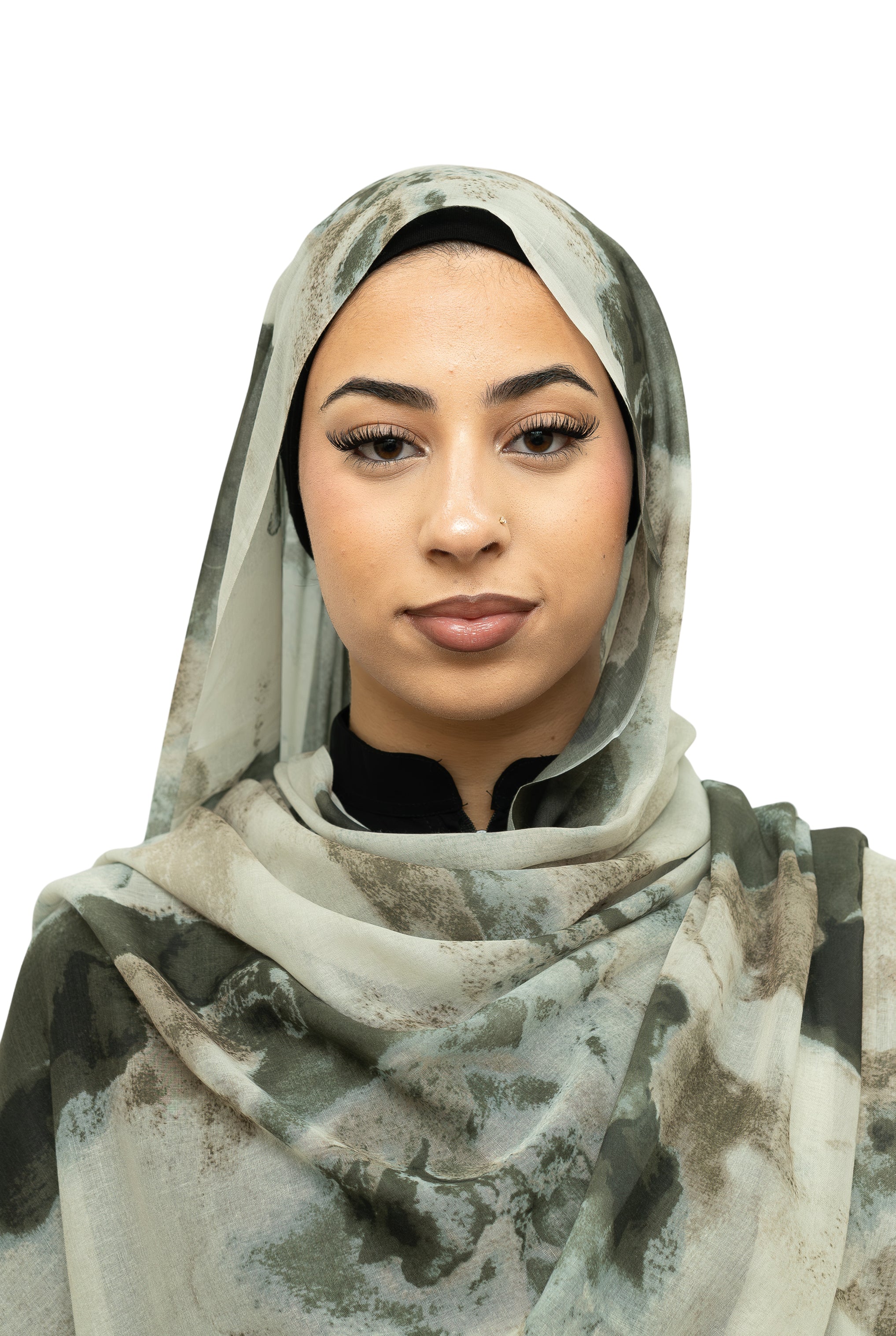 Watercolor Smooth Modal Hijab Olive Green
