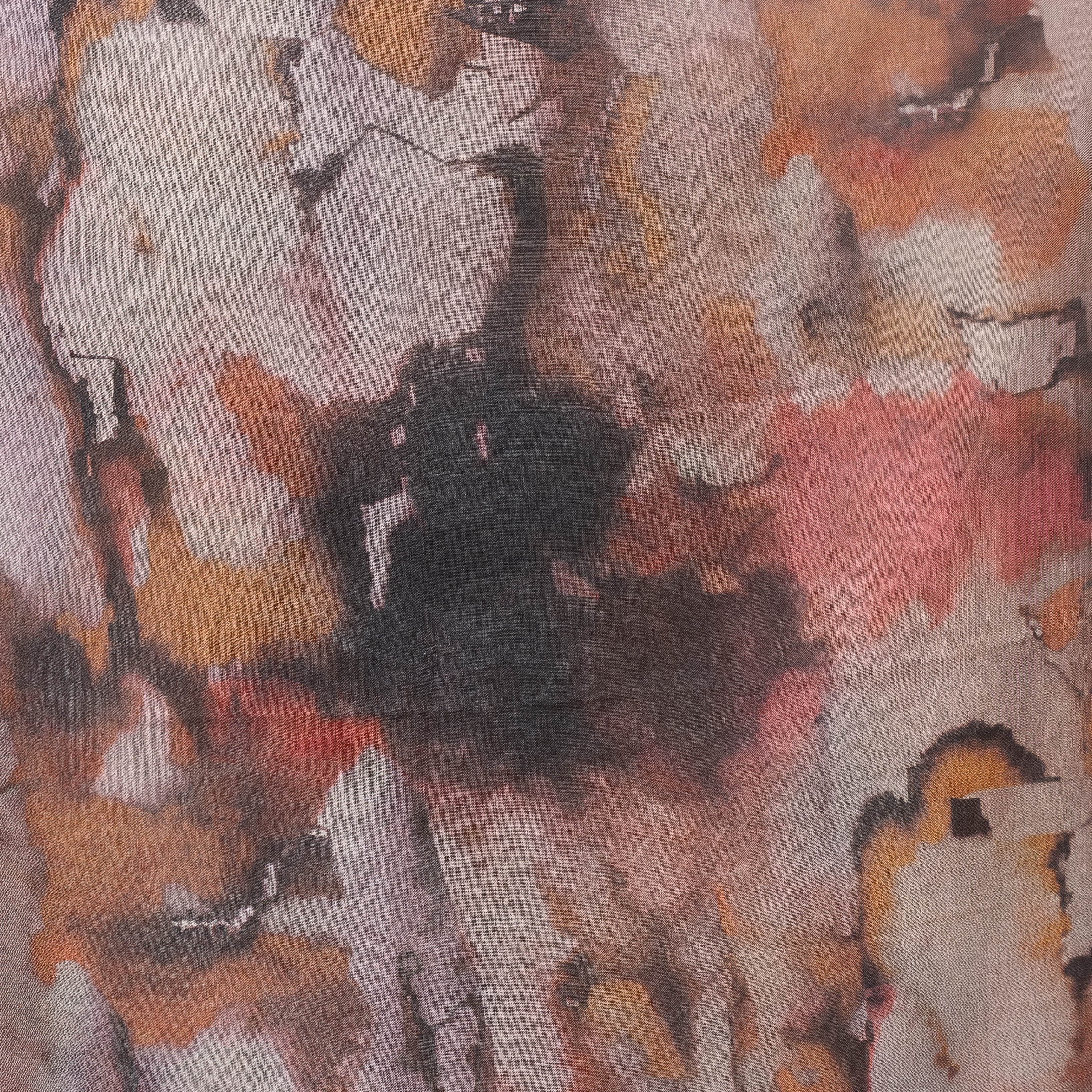 Watercolor Sharp Modal Hijab Black Orange