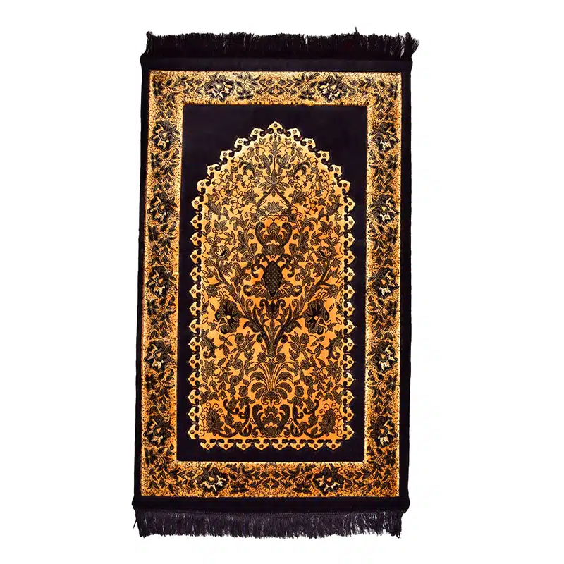 Memory Foam Padded Prayer Mat Black And Gold