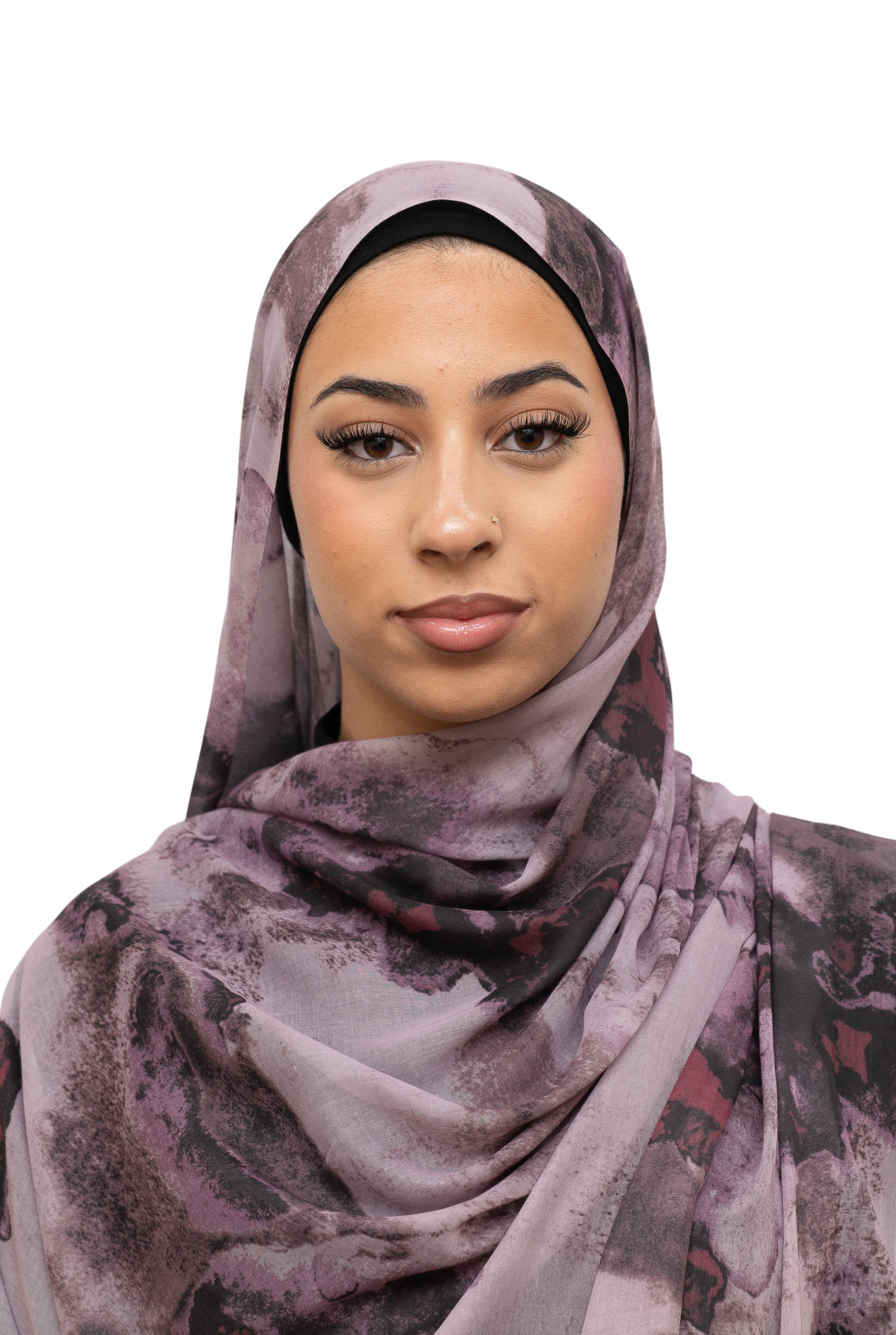 Watercolor Smooth Modal Hijab Plum