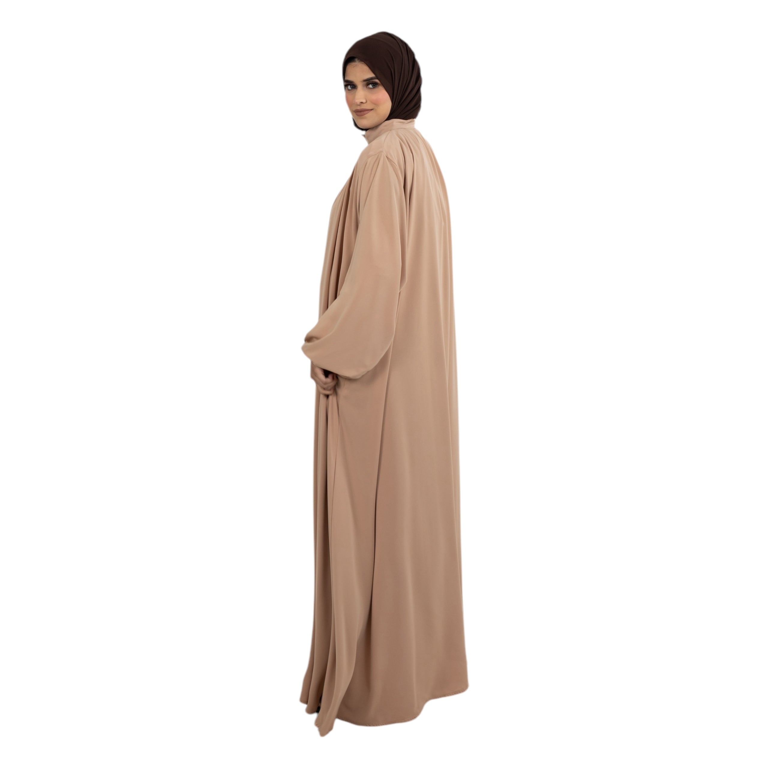 Sand Pleated Elasticated Abaya