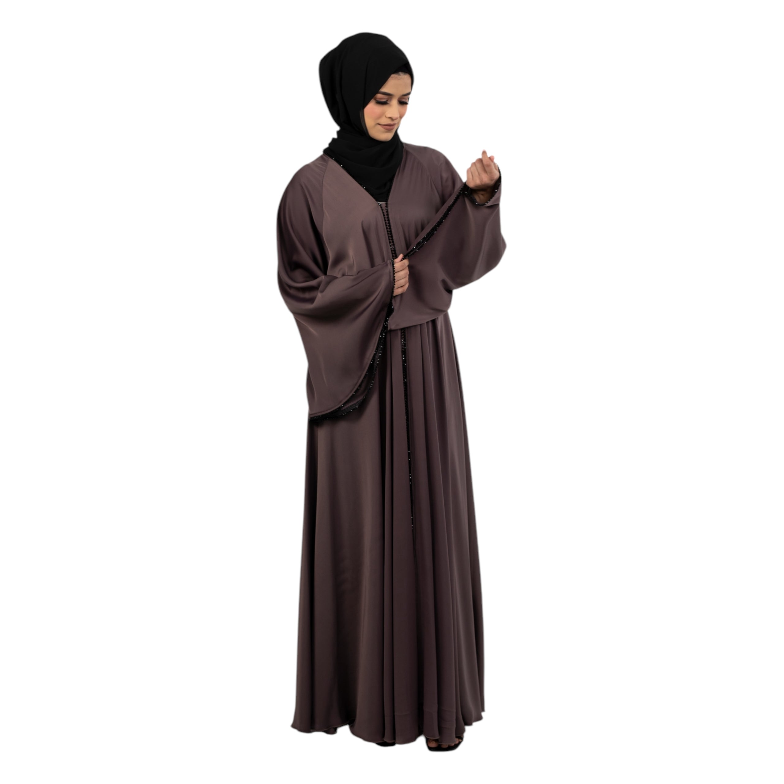 Mauve Makeba Buttoned Abaya AM-472