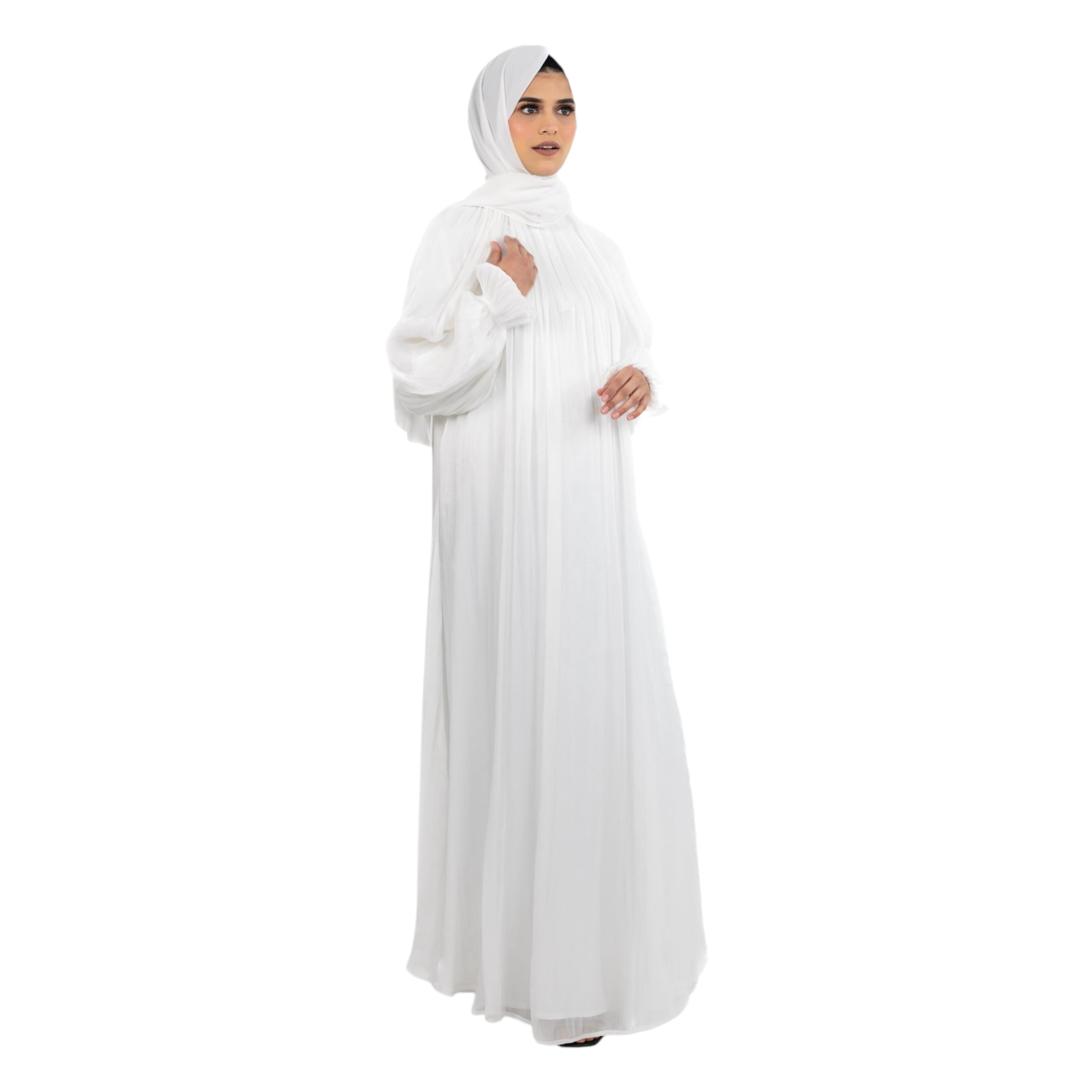 White Organza Abaya Set