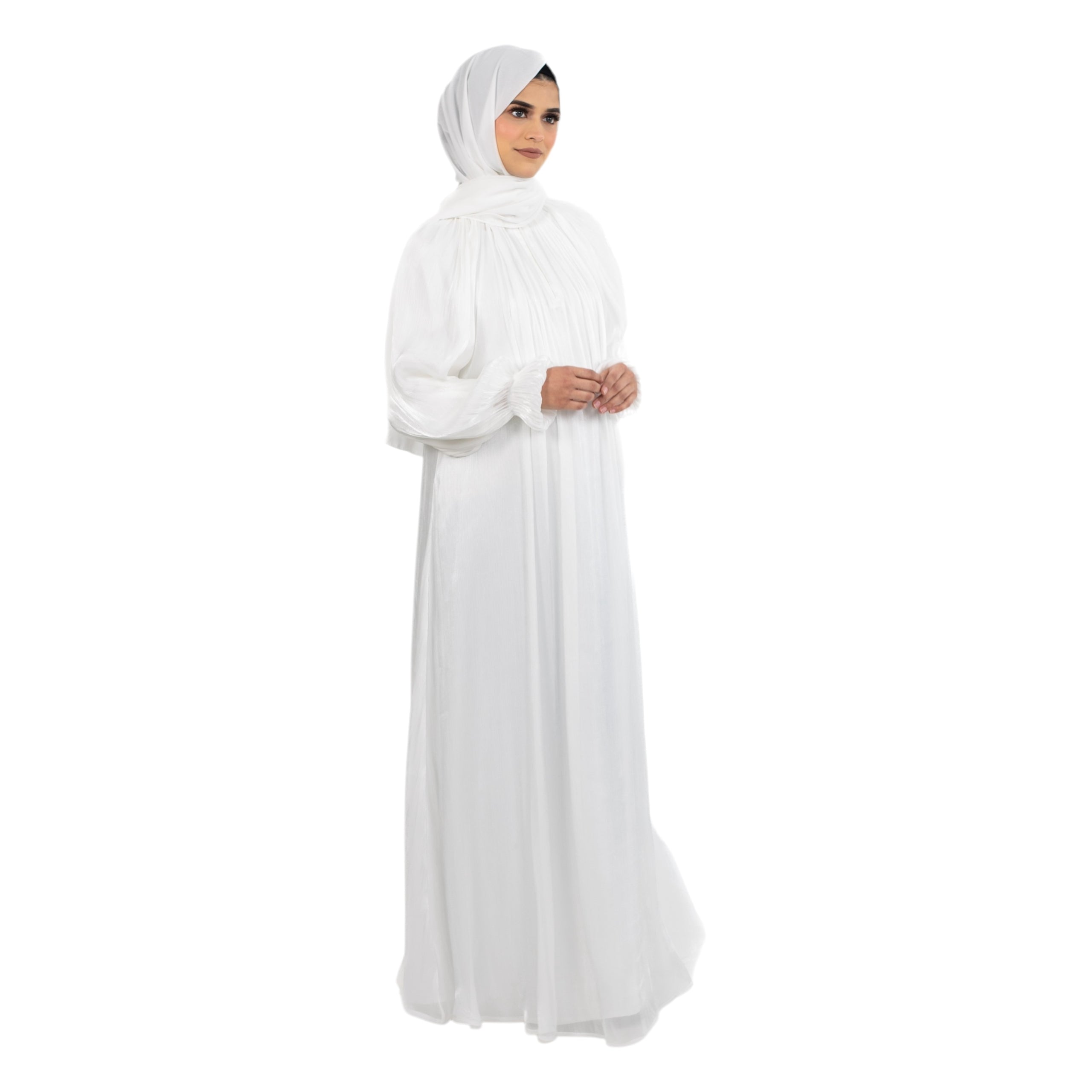 White Organza Abaya Set