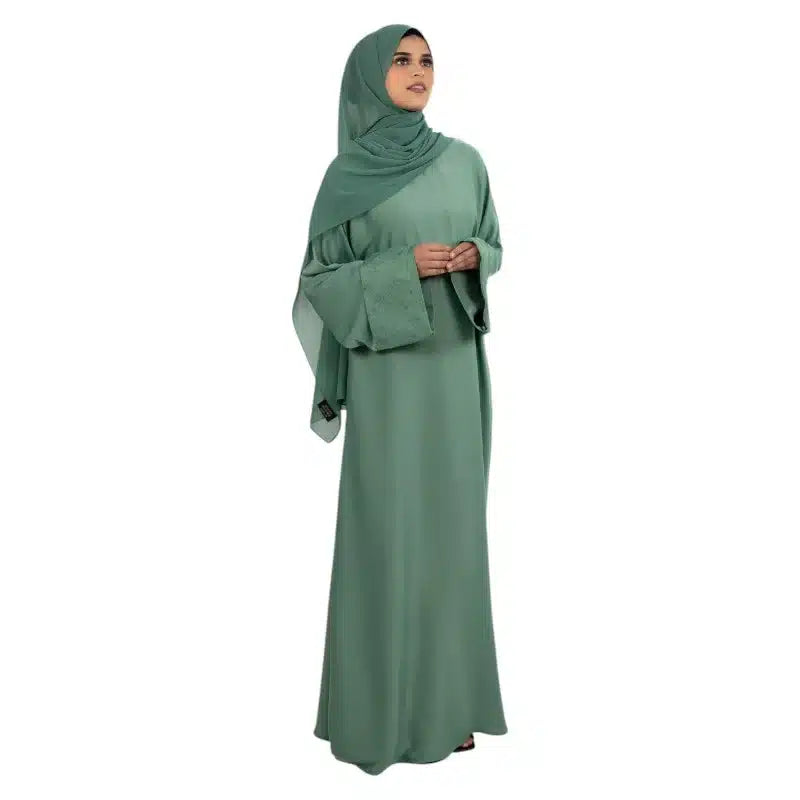 Mint Cross Stitch Embroidered Abaya ASL-621-2