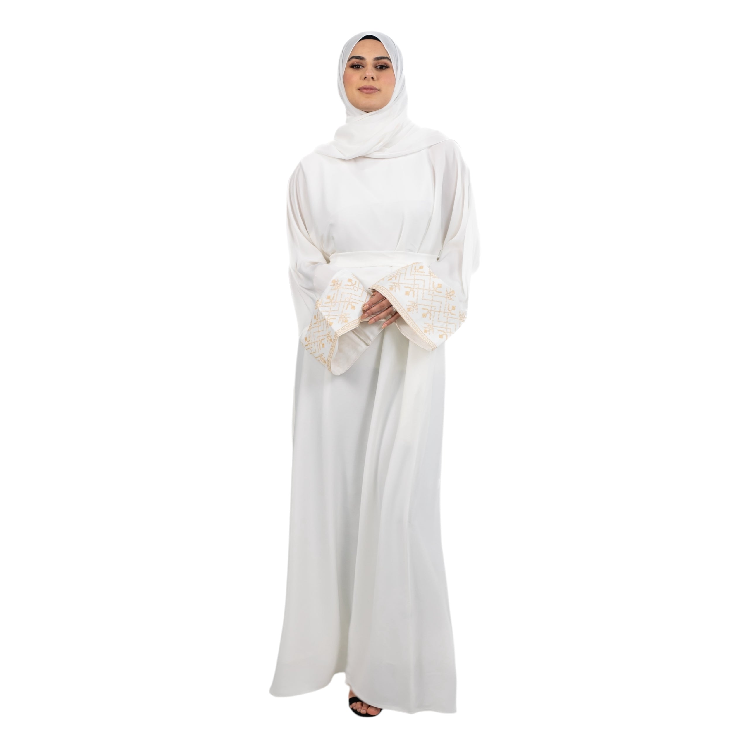 Off White Cross Stitch Embroidered Abaya ASL-621-41