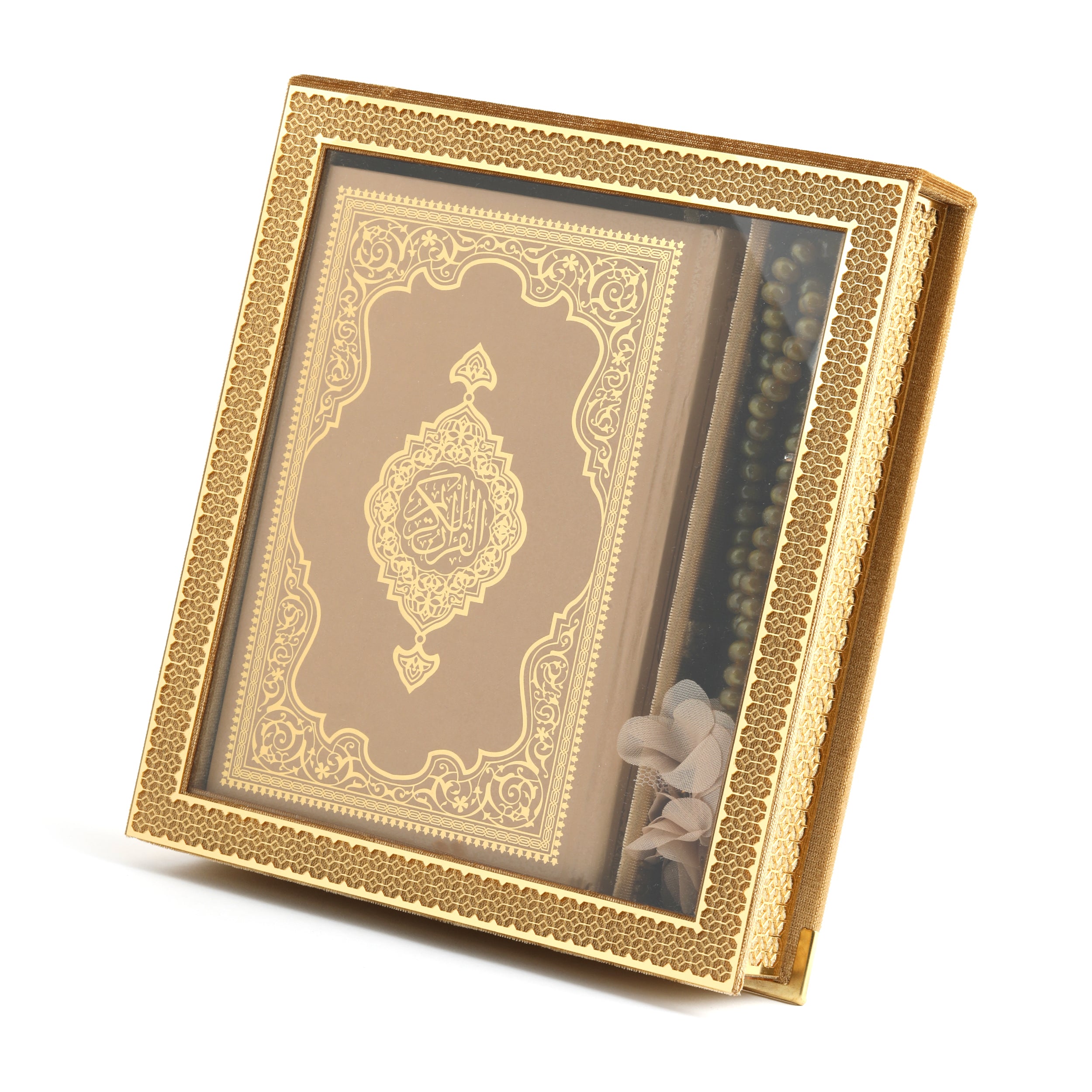A4 Quran Gift Set With Clear Case 0518 Gold