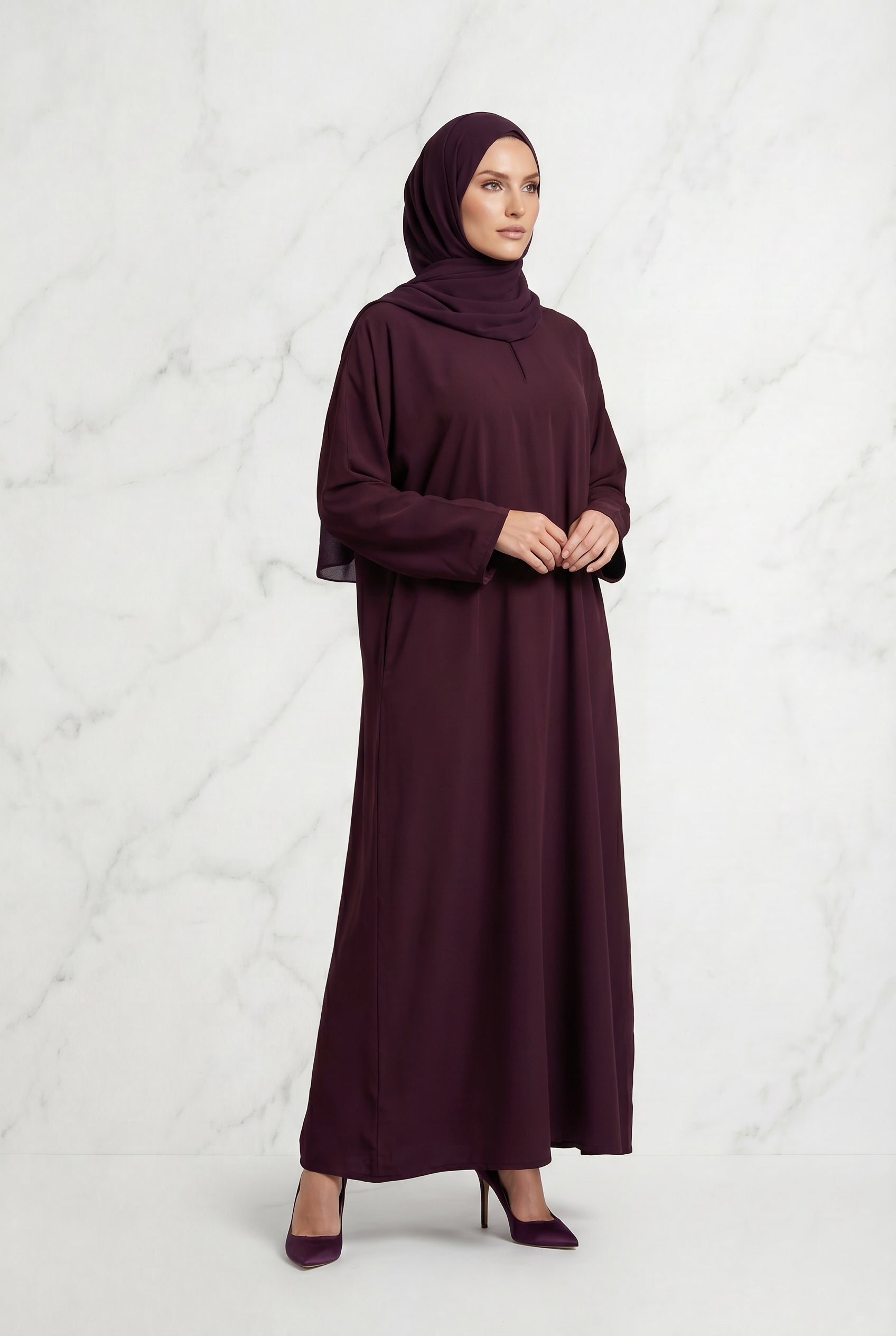 Simple Nida Abaya Plum
