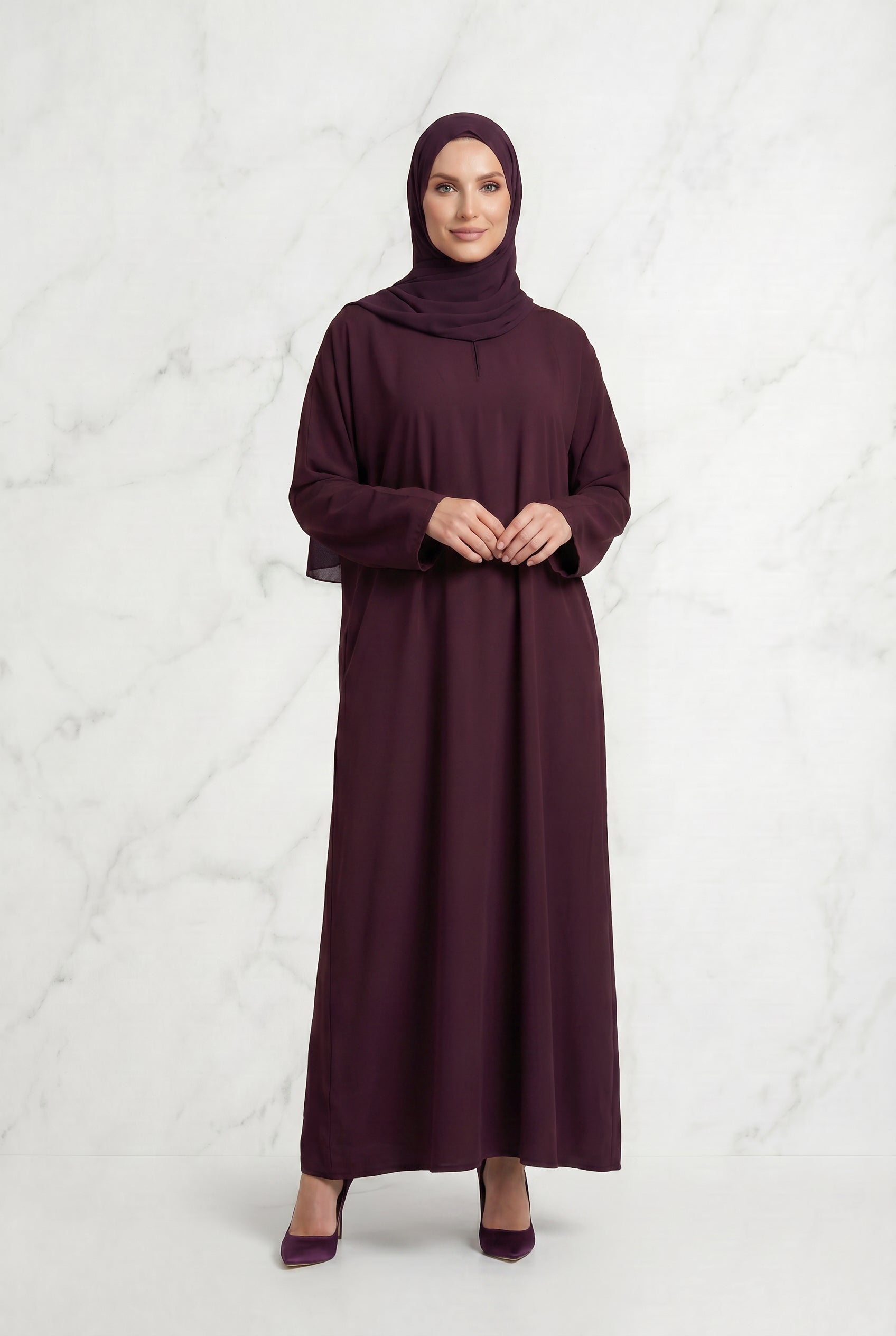Simple Nida Abaya Plum