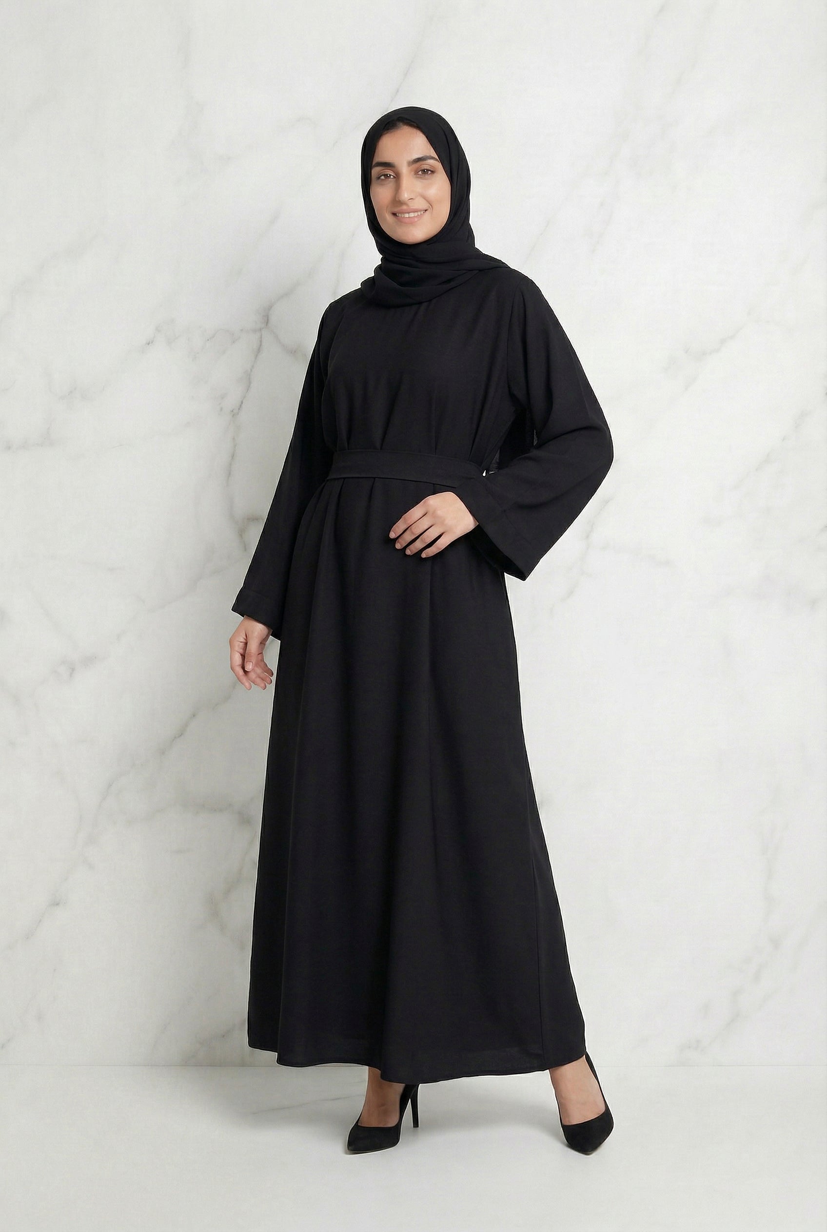 Linen Abaya Black 559 Col 01