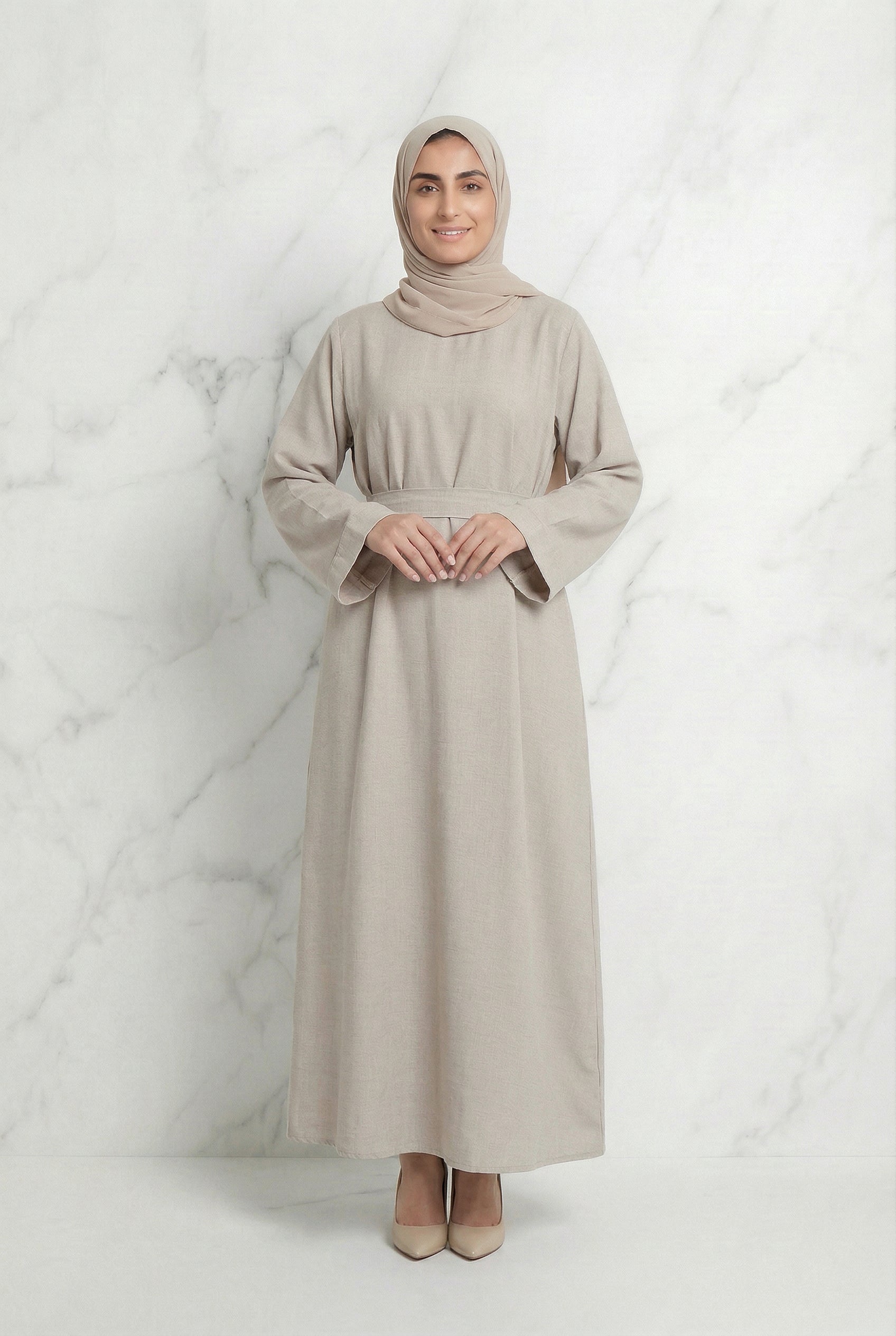 Linen Abaya Beige 559 Col 11