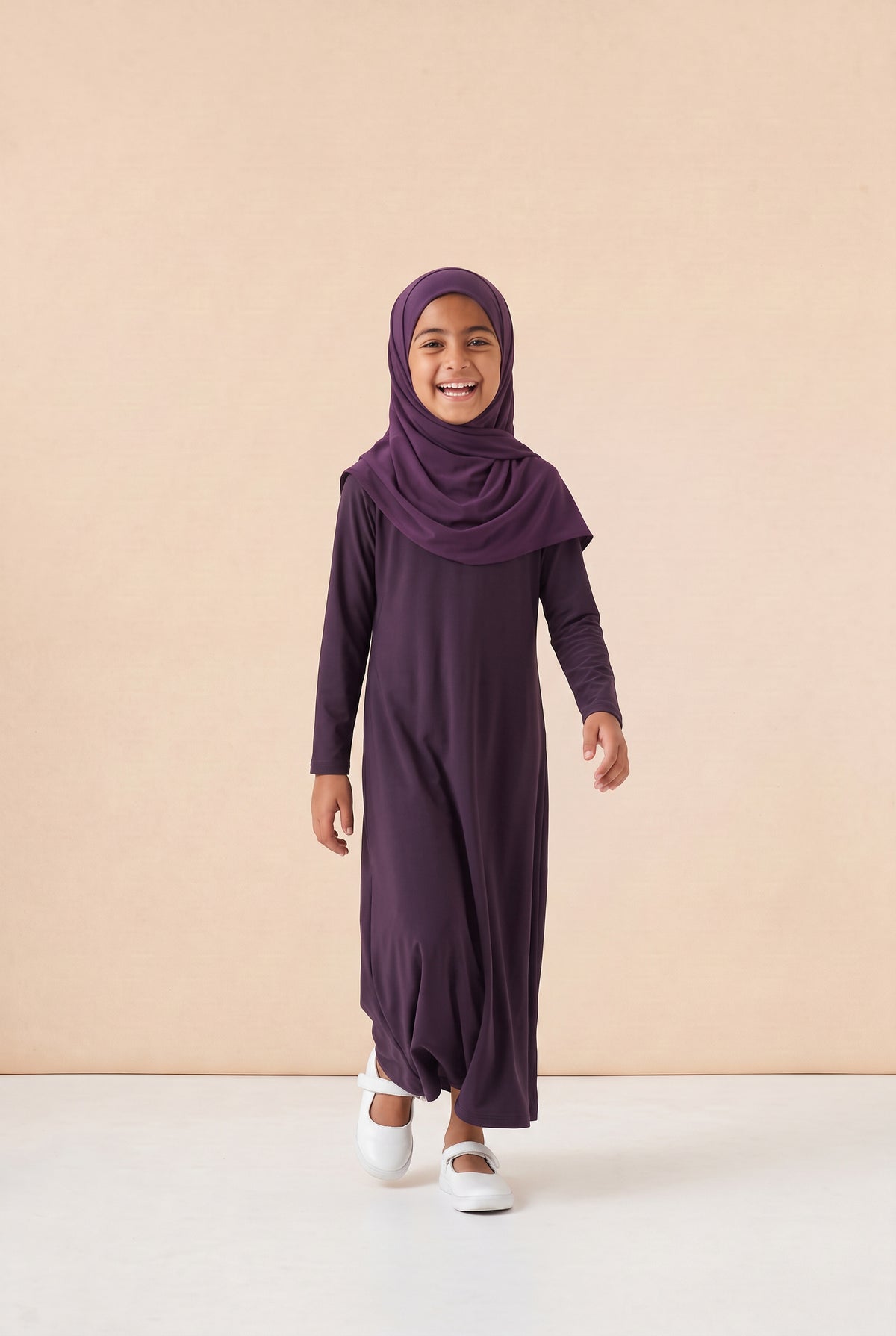 Girls Jersey Abaya Plum 79 Col 59