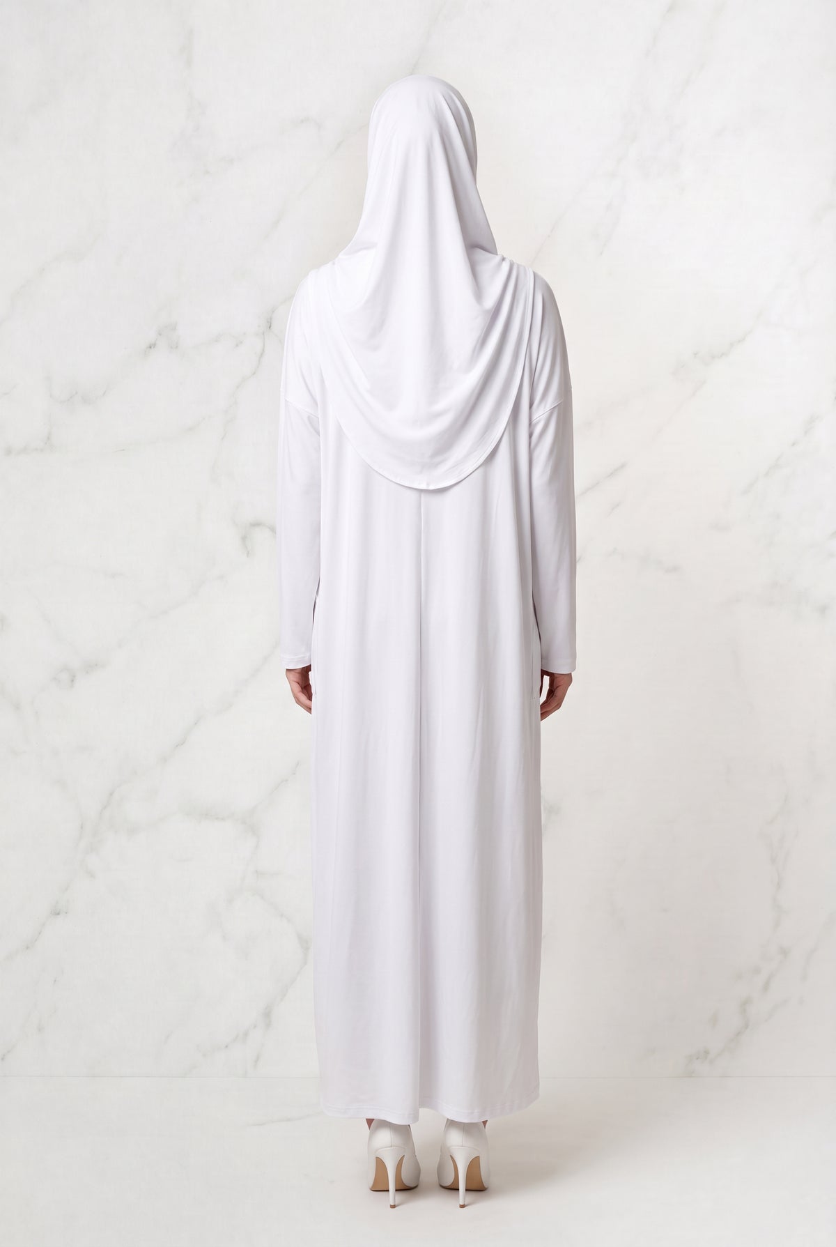 Huda Abaya with Hijab White 520671